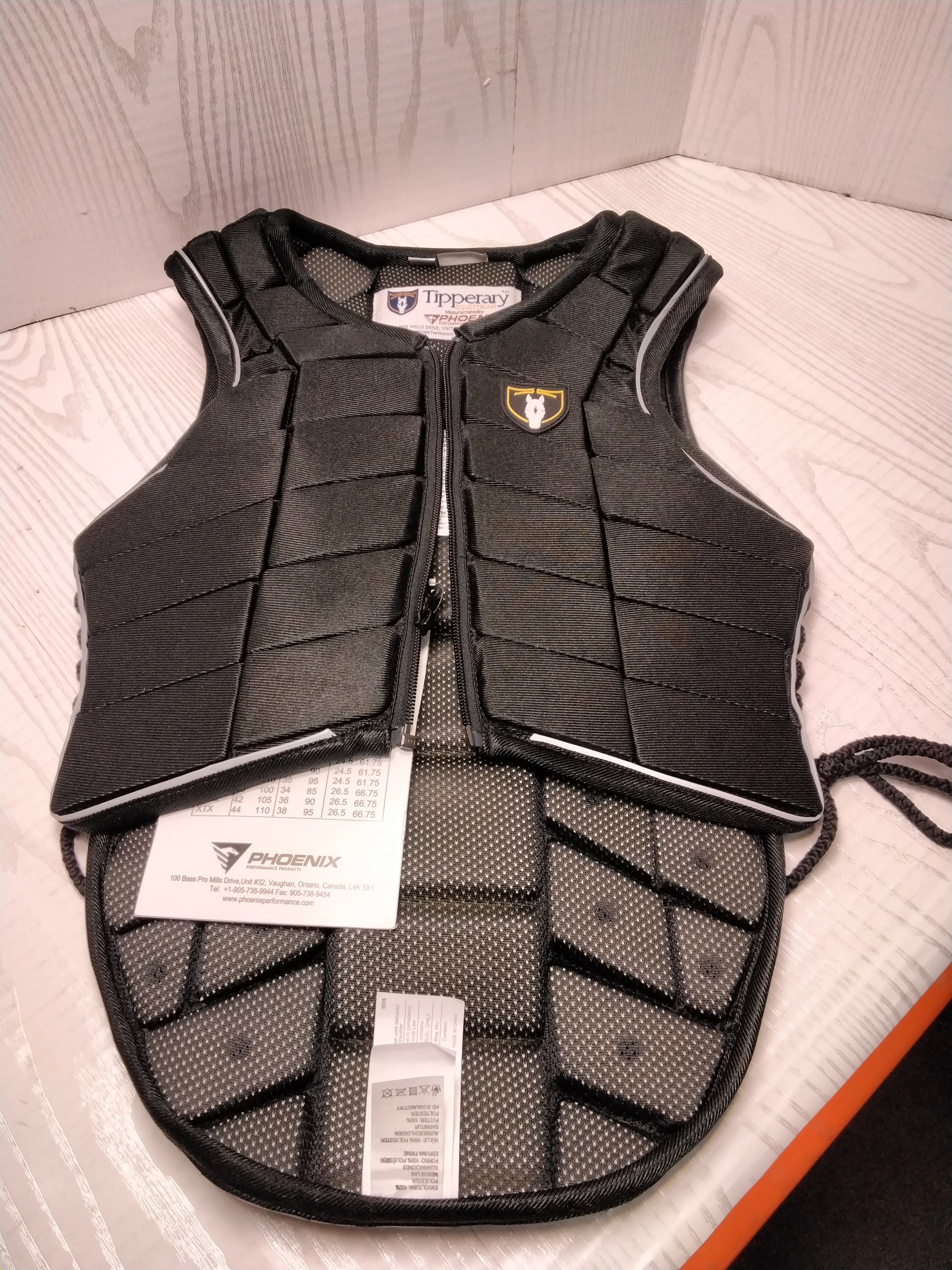 Tipperary Equestrian Vest, Black, Size Youth 30 (Small) (7867478933742)